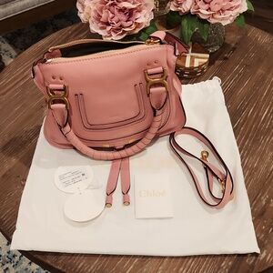 Chloe Marcie small satchel. Color Fallow Pink. Small flaw on handle.